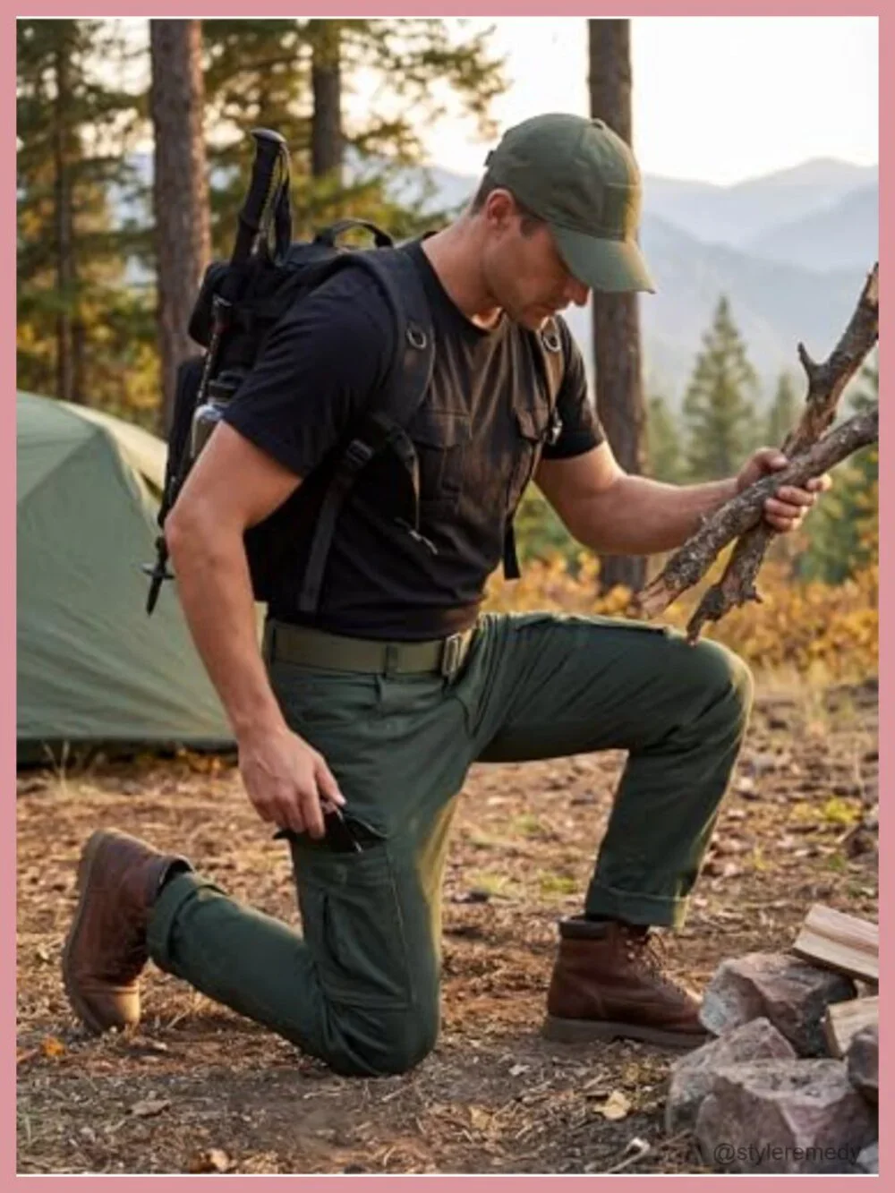 Men's Slim Fit Cargo Pants 100% Cotton Casual Work Everyday Wear